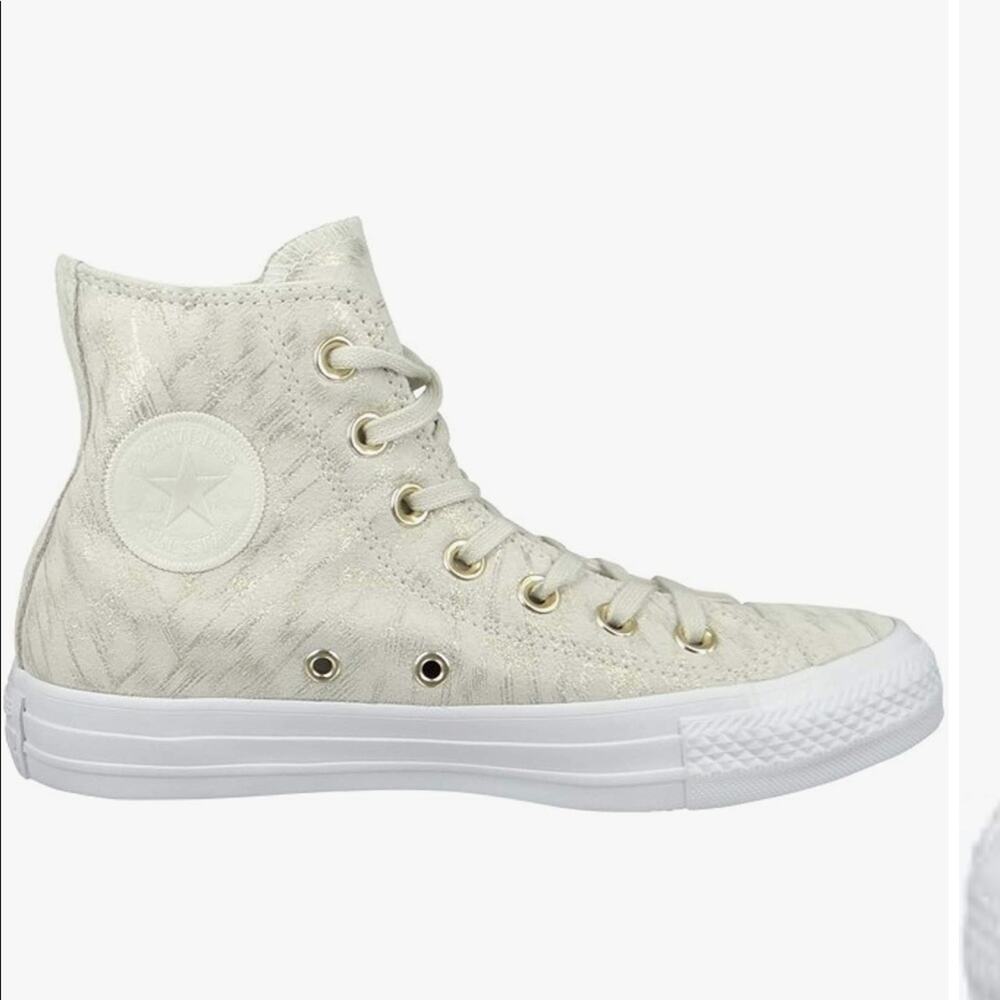 Converse All Star Hi shimmer suede sneaker 6.5 gold metallic - Picture 1 of 9